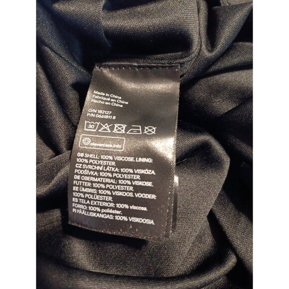 H&M Womens Sz 8 Dress 3/4 Sleeve Flowers Gold Black V Neck A Line Midi Length - Picture 7 of 8